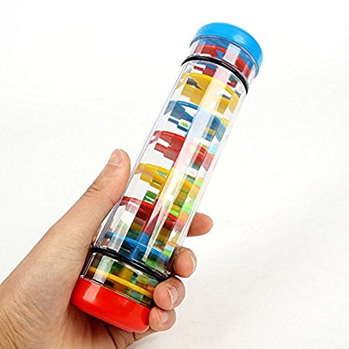 Deardeer 8 inches Toddler Rainmaker Toy Rainstick Rattle Mini Tube Shaker Rainfall Auditory Sensory Instrument Toy for Baby