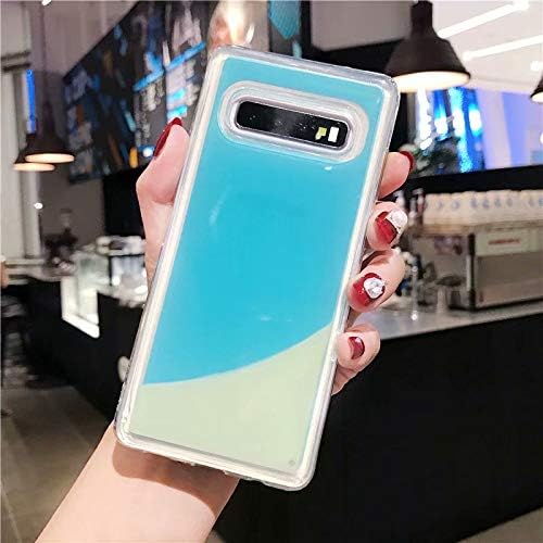 JLTL Galaxy S10 Plus Luminous Liquid Case Glow in The Darkness Noctiluncent Liquid Quicksand Floating Glitters Hard PC Back Case with TPU Cover for Samsung Galaxy S10 Plus