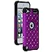 iPod Touch 5 / iPod Touch 6, Touch 5 / Touch 6 Case, Style4U Studded Rhinestone Crystal Bling Hybrid Armor Case Cover for Apple iPod Touch 5 / iPod Touch 6 with 1 Stylus [Purple/Black]