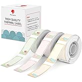 Phomemo D30 D35 Label Maker Tape, Black on Fat Little Dragon, Flower Little Dragon, Obediently Little Dragon Pre-Cut Sticker Thermal Paper Self-Adhesive Label, 14mm x 50mm (0.55 x 1.96 Inch) 3-Roll