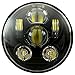 Wiipro 5-3/4 5.75 Daymaker LED Headlight for Motorcycles Harley Davidson Dyna Projector Driving Light Black