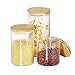 Large Glass Jars - Wide Mouth Food Storage Containers with Leak Proof Lid Ideal Kitchen Accessories for Cookies, Flour, Dry Food Storage(3 Pack - 24oz, 36oz, 48oz)