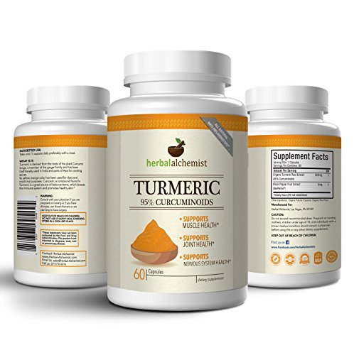 Herbal Alchemist Turmeric (Curcumin), 60 caps, 500 mg, Includes BioPerine for Maximum Absorption