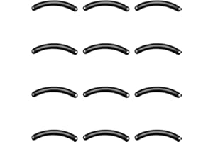 SAMLOO 12PCS Eyelash Curler Refill Pads Silicone Rubber Curler Replacement Refill Pad Universal Lash Curler Refill Pads for Eyelash Curler, Black