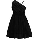 Batermoon Girls One Shoulder Dress Summer Party Graduation Semi Formal Short Dresses 5-14 Years