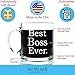 Best Boss Ever Glass Coffee Mug 13 oz - Unique Christmas Gift For Men and Women, Him or Her - Best Office Cup Birthday Present Idea For Male or Female Bosses and Coworkers