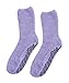 Silverts Men’s and Women’s Diabetic Gripper Non Skid Hospital Slipper Socks for Seniors - Adaptive Clothing Gift for Elderly - Soft Warm Fuzzy Grip Slip Resistant - Lavender