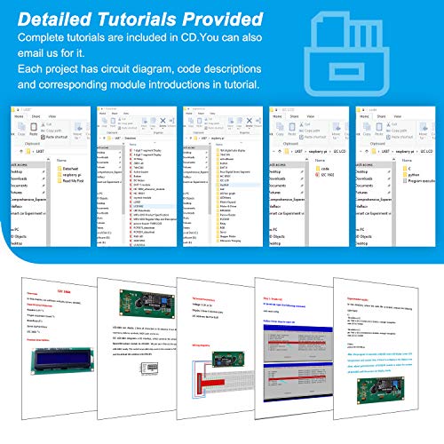 Longruner Ultimate Starter Kit for Raspberry Pi 4 B 3 B+ A+ 2 1 Zero W with RAB Holder, Breadboard, Detailed Tutorials, Python C Language, 224 Items, 22 Projects, Learning Electronics and Programming