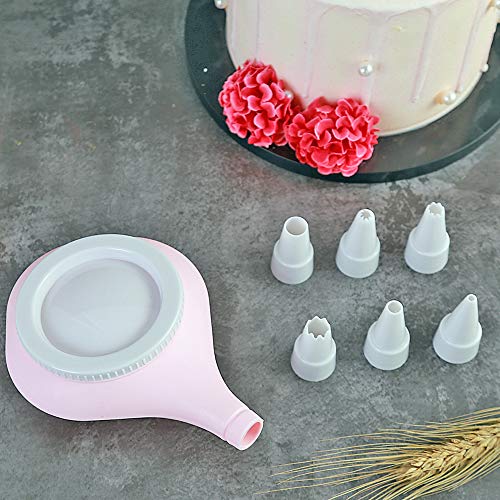 Durable Silicone Frosting Tips Piping Pastry Bag Kit Set Pink Decorating Kit Cakes Cookies Desserts Baking Birthday Party Supplies Event Planning Bakery Kitchen Utensil Tool