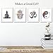 Meditation Zen Wall Art Prints - Unframed Set Of 4 - Buddha, Yin Yang, Om And Hamsa Fatima Hand - Chic Home Decor - Great Gift For Yoga Fans – Ready Frame (8x10) Watercolor Photos