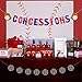 Apipi 2 Pcs Baseball Themed Concessions Banner Concession Stand Sign Baseball Party Supplies Sports Themed Baby Shower Birthday Party Candy Table Decorations
