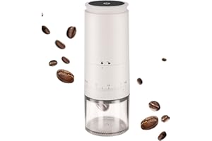 Lamido Portable Electric Conical Burr Coffee Grinder with LED Display, Rechargeable Bean Mill with 38 Adjustable Grind Settings, Cordless Small Grinder for Travel, Camping, Home, Espresso, Pour Over
