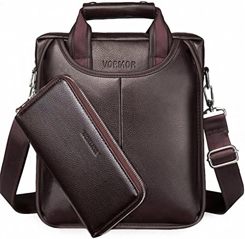 Men Tote Casual Briefcase Business Shoulder Black Leather Messenger Bags Laptop Handbag Men's Bag Brown