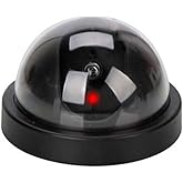 Etopars Black Dome Fake Dummy Security CCTV Camera Waterproof IR LED Flashing Red Light Outdoor Indoor Surveillance