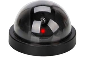 Etopars Black Dome Fake Dummy Security CCTV Camera Waterproof IR LED Flashing Red Light Outdoor Indoor Surveillance