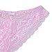 FEESHOW Sexy Men's Lace Briefs Sissy Pouch Underwear Crossdress Panties Lingerie Pink X-Large (Waistline 29.0-46.0
