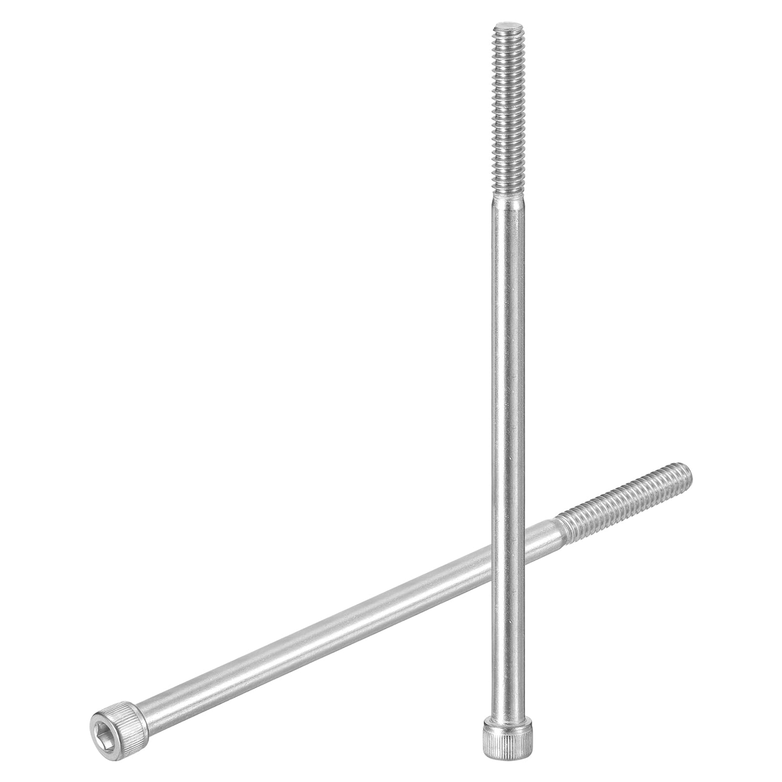 uxcell Hex Socket Bolts (1/4"-20x6"), 304 Stainless Steel Hex Socket Drive Screw, Silver Tone, 10 Pcs