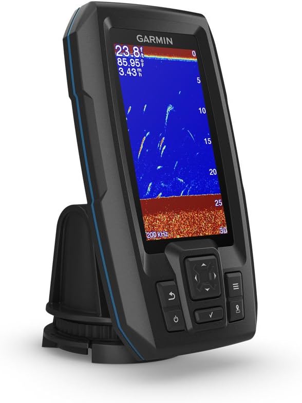 Garmin Striker 4cv with Transducer, 4" GPS Fishfinder with CHIRP Traditional and ClearVu Scanning Sonar Transducer and Built In Quickdraw Contours Mapping Software
