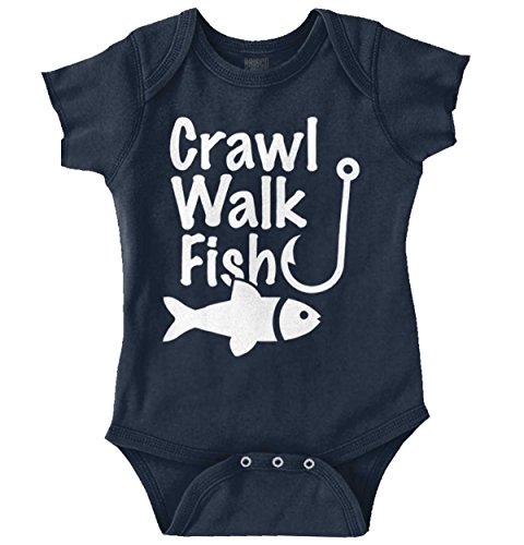 Brisco BrandsCrawl Walk Fish Hook Outdoor Lover Baby Romper Boys or Girls