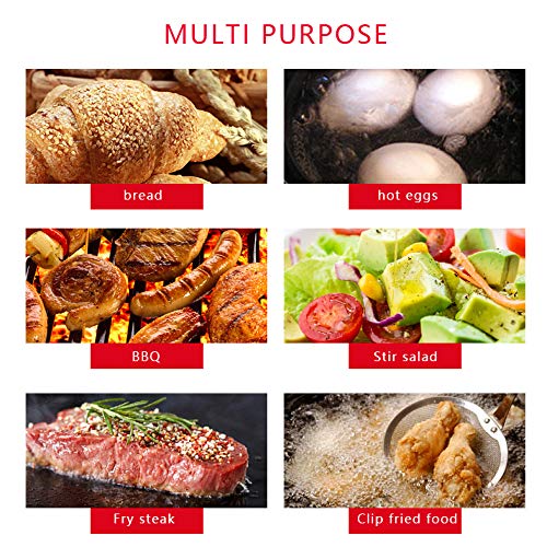 2 Pack Kitchen Tongs, Food Grade Silicone BPA Free Non-Stick Stainless Steel BBQ Cooking Grilling Locking Food Tongs, 9-Inch & 12-Inch (red-silver)