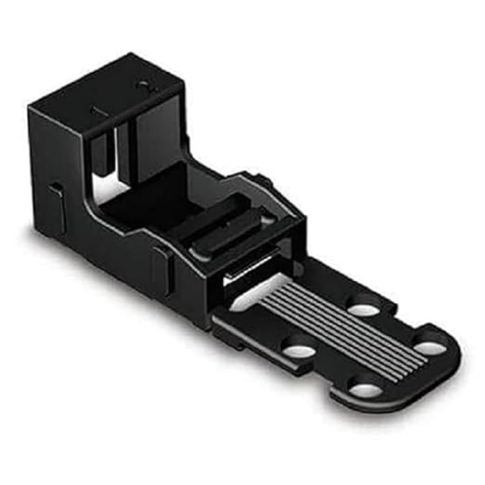 WAGO Mounting carrier; for 2-conductor terminal blocks; 221 Series - 4 mm²; for screw mounting; black, 221-502/000-004 (10 pcs)