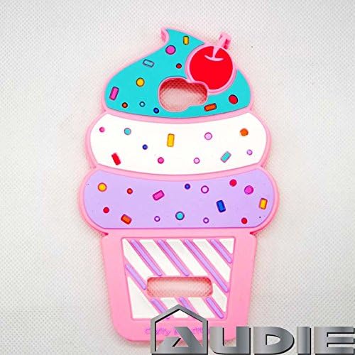 audie® Cartoon Ice Gream 3D ice cream Soft Silicone back case cover For Smart Mobile Phones(Alcatel OneTouch Fierce 2 Pop Icon A564c)