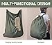 25”X 31”Hanging Laundry Bags with Adjustable Shoulder Straps and Soft Pad, Ideal for College Dormitory Laundromat, Clean Store, Heavy-Duty & Easy to Wash, Travel Duffel Bags, Army Green