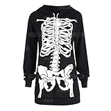 GUAngqi 3D Print Hoodies Skeleton Sweatshirt, Plus