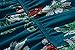 ZESICA Women's Floral Print Long Sleeve Pockets Empire Waist Pleated Long Maxi Dress Teal X-Large