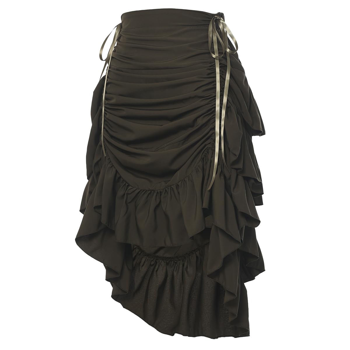 GRACEART Women's Steampunk Skirt Adjustable Ruffle Gothic Vintage Long Skirts Halloween Medieval Vampire Pirate Dress โ image 1