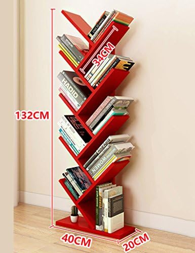 Storage shelves SUBBYE Floor Standing Bookshelf Tree Shape Simple Modern Living Room Bookshelves Personality Bedroom Children's Bookshelves Multi-color Optional (Color : Red)