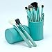 Professional Core Makeup Brush 12 Pcs Set Foundation Blending Blush Eyeliner Powder Brush APL1247, Ocean Green