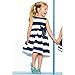 ROPALIA Baby Girls One Piece Dress Blue Striped Bow Skirts Tutu Dress Sundress