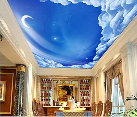 Lwcx Blue Sky Ceiling Customized 3d Wall Mural Wallpaper Clouds Of
