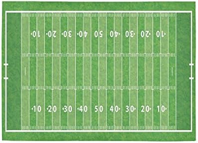 Custom Kids Sports Football Field Area Rug Floor Mat 5' x 3'3", American Childrens Football Field With Line Playtime Throw Polyester Rayon Fiber Carpet Rugs for Home Living Room Bedroom Decor