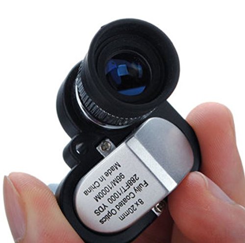 Mini Pocket 8X20 Silver Metal Monocular Telescope Eyepiece with Gleam Night Vision Scope by ShopIdea