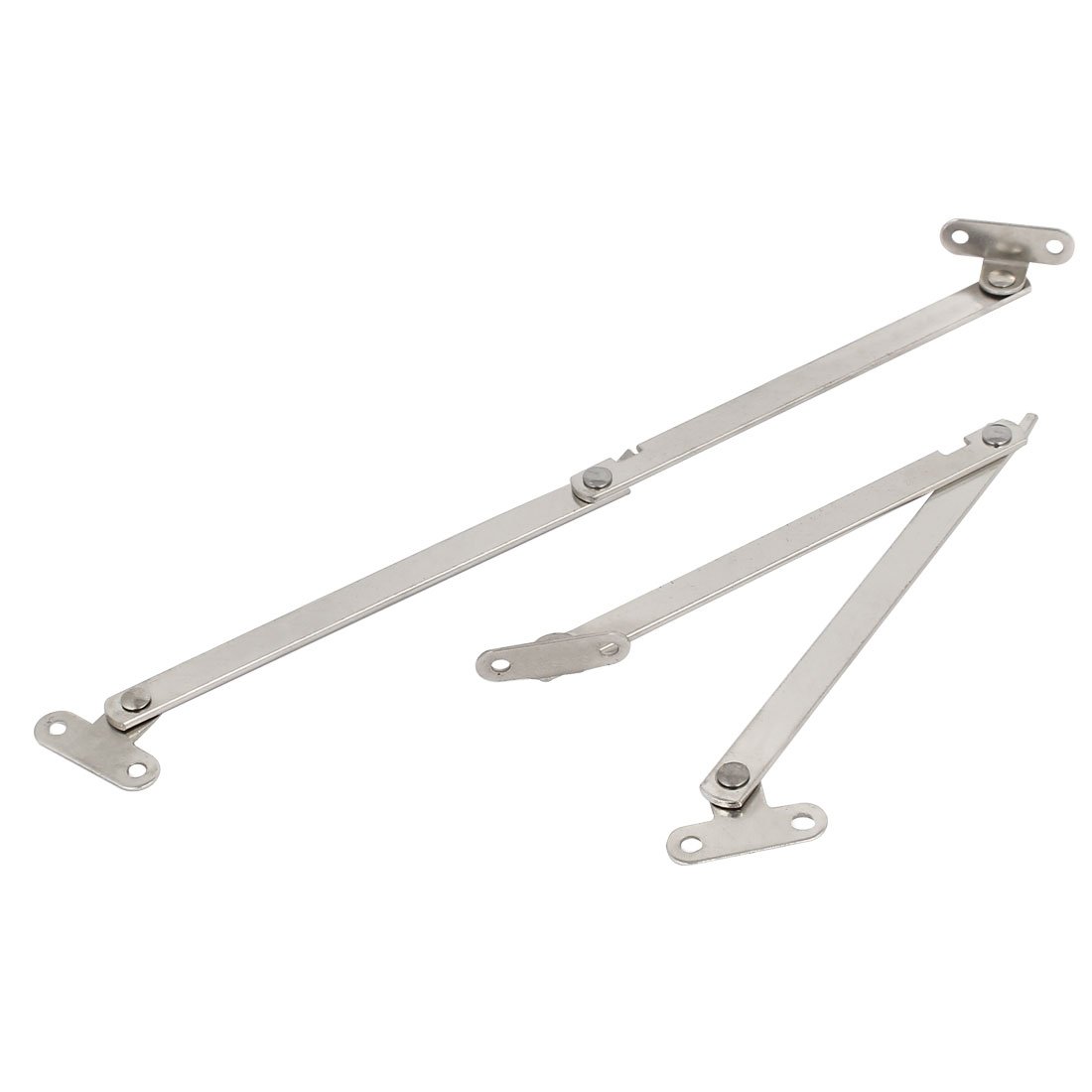 Sourcingmap Cupboard Furniture 220mm Length Metal Lid Support Hinge Stay Silver Tone 1Pair