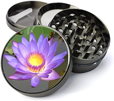 Expression Gifts Grinder_81 5 Piece Beautiful Lotus Flower Spice Tobacco Herb Grinder with Pollen/Keef Catcher, X-Large
