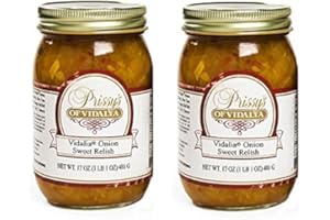 Prissy's of Vidalia Sweet Onion Relish, 16 Oz (Pack of 2) Fat FREE, ALL Natural, No Preservative,