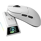 DAIDAI AJAZZ AJ159 APEX Wireless Gaming Mouse 2.4G Wired BT|RGB Magnetic Screen Charging Dock|Lightweight|42K Optical Tracking|400mAh Battery |PAW3950APEX Sensor.