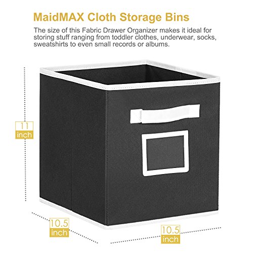 MaidMAX Foldable Storage Cubes Bins Containers, Cloth Shelf Baskets