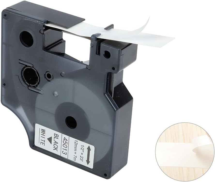 5Pack Bigger Replacement for DYMO D1 45013 Black on White Label Tapes