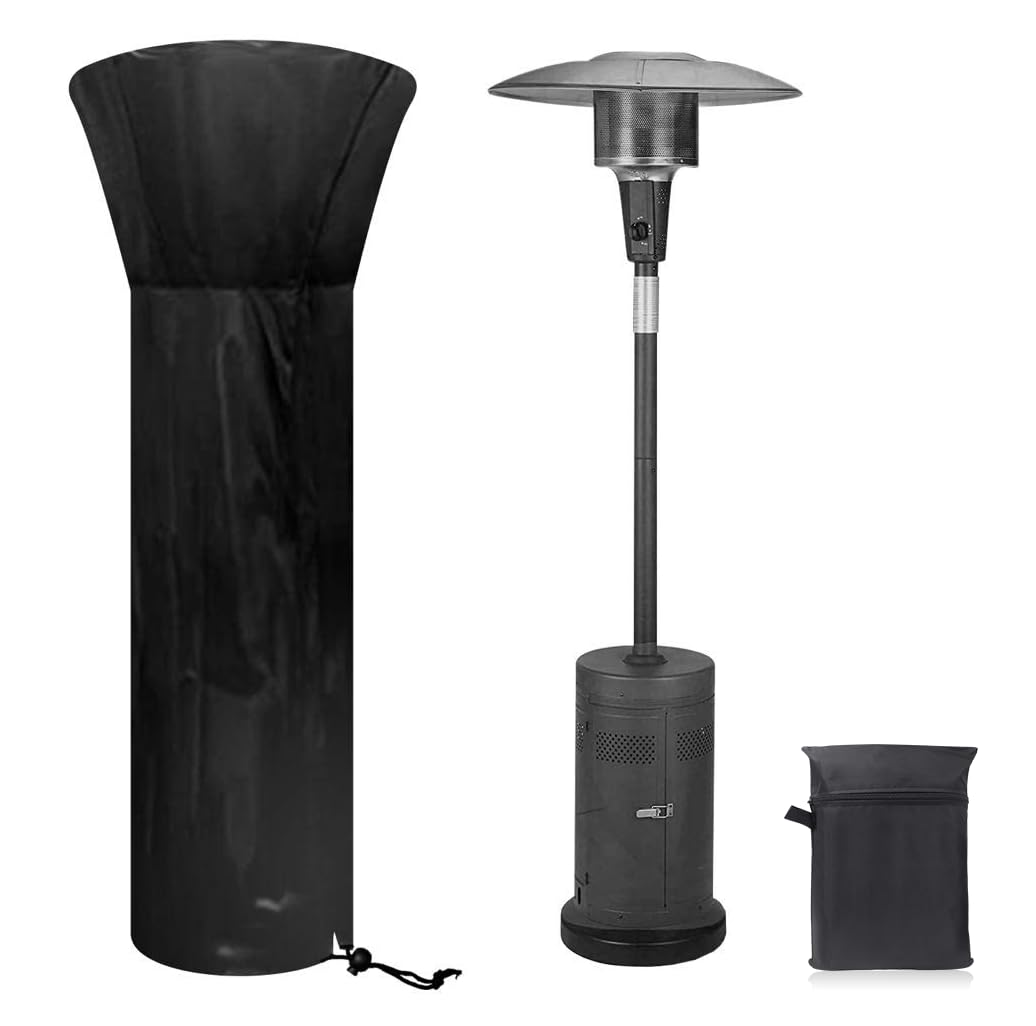 Patio Heater Cover Waterproof, Outdoor Heater Cover Oxford Fabric Heavy Duty Garden Heater Protector with Storage Bag, Anti Rain UV Dust Black(226 * 85 * 48cm)
