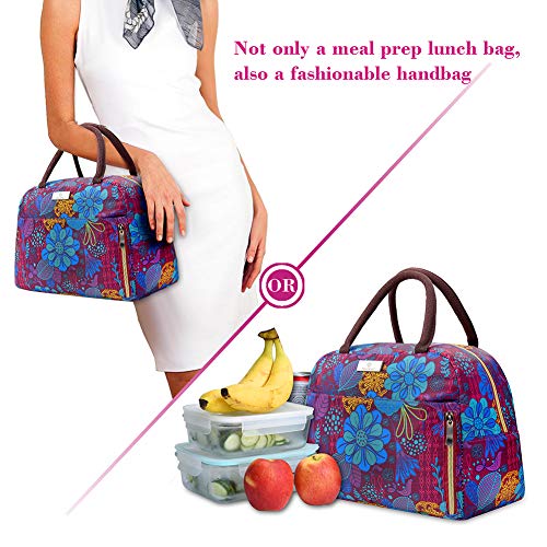 Lunch Bags For Women,Insulated Lunch Box Tote Bag Lunch Organizer Lunch Holder For Men/Beach/Party/Boating/Office/Fishing/Picnic (Purple)