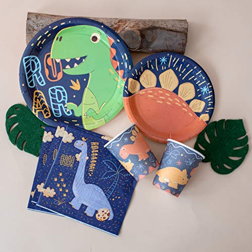 Dinosaur Party Supplies 16 Guests, Set Include Large Dinner Plates