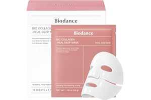 BIODANCE Bio-Collagen Real Deep Mask, Hydrating Overnight Hydrogel Mask, Pore Minimizing, Plumping, Elasticity Improvement, Korean Skincare, Stocking Stuffers for Teen Girls | 1.19oz(34g) x 16ea