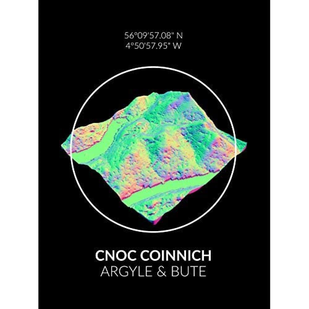 Wee Blue Coo Cnoc Coinnich Mountain Topography Argyll & Bute Scotland Canvas Print