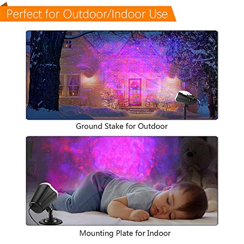 Greenclick Star Projector Lights Ocean Wave Projector Light Indoor Outdoor Christmas Projector Light for Yard Room Wedding Party Festival Holiday etc