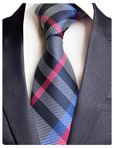 GUSLESON New Design Wedding Necktie Luxury Plaid Tie for Men(0694-13)