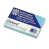 Oxford 7420BLU - Unruled Index Cards, 4 x 6, Blue, 100/Pack-ESS7420BLU